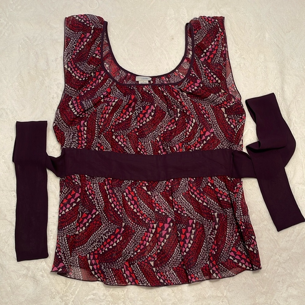 Odille Silk Sheer Sleeveless Top Size: 6